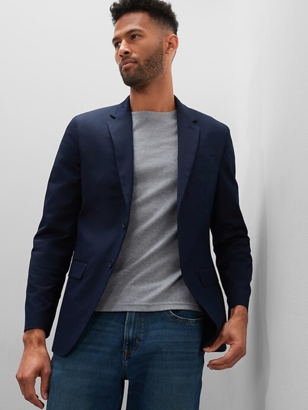 Banana Republic Navy Blue Core Temp Performance Slim Fit Blazer - 38S (Short)